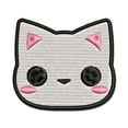 thumbnail image 1 of Charming Kawaii Chibi Cat Kitten Face Blushing Cheeks Applique Multi-Color Embroidered Iron-On Patch - 2.0 Inch Mini, 1 of 5