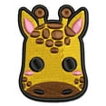 thumbnail image 1 of Charming Kawaii Chibi Giraffe Face Blushing Cheeks Applique Multi-Color Embroidered Hook & Loop Patch - 3.5 Inch Large, 1 of 5
