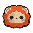 thumbnail image 1 of Charming Kawaii Chibi Lion Face Blushing Cheeks Applique Multi-Color Embroidered Iron-On Patch - 3 Inch Medium, 1 of 5