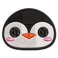 thumbnail image 1 of Charming Kawaii Chibi Penguin Face Blushing Cheeks Applique Multi-Color Embroidered Hook & Loop Patch - 2.5 Inch Small, 1 of 5