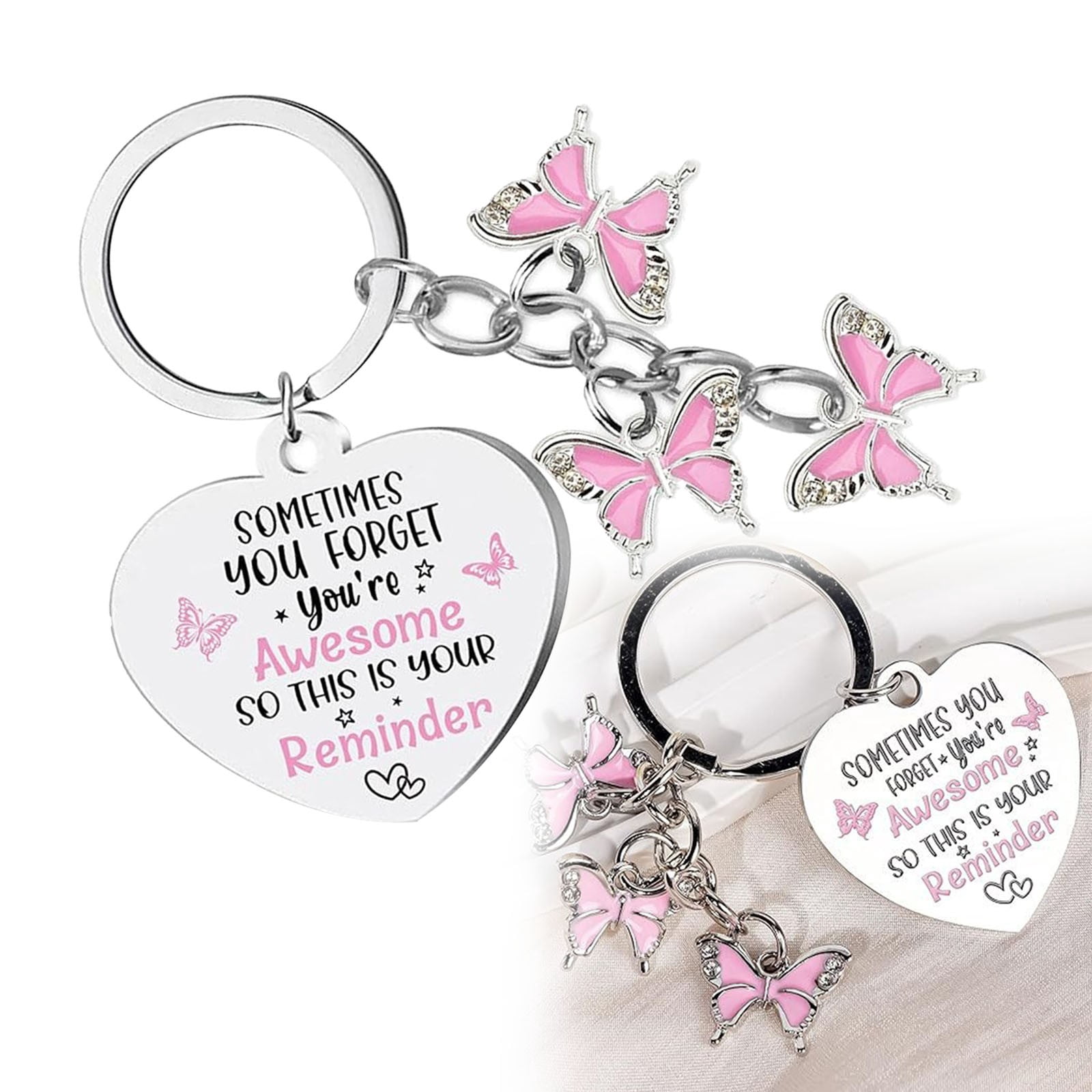 Ring Reminders Charming Keychain Reminder Little Reminders Inspirational Heart ...