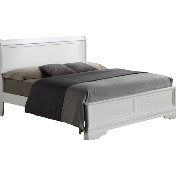 Charming King Bed In Radiant White - 44"h X 79"w 89"d, Timeless Beauty, Assembly Required With Stable Build Elegance,