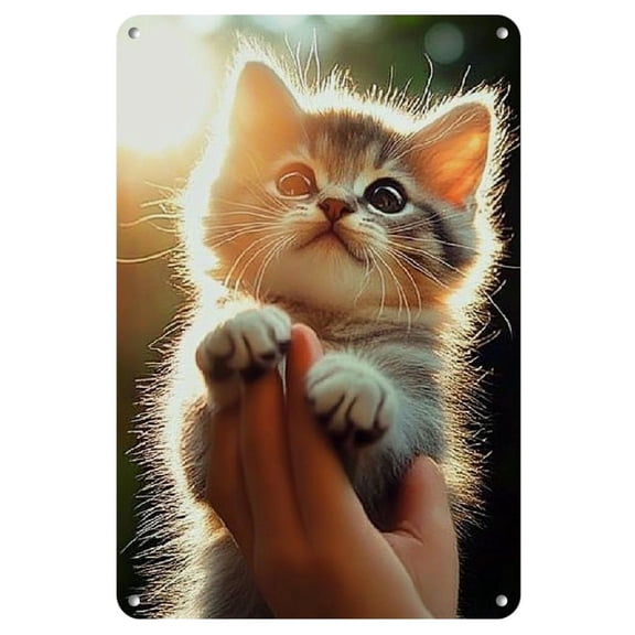 Charming Kitten Iron Wall Art - Perfect for Home, Bar, Cafe & Garage Decor, 8x12 inches