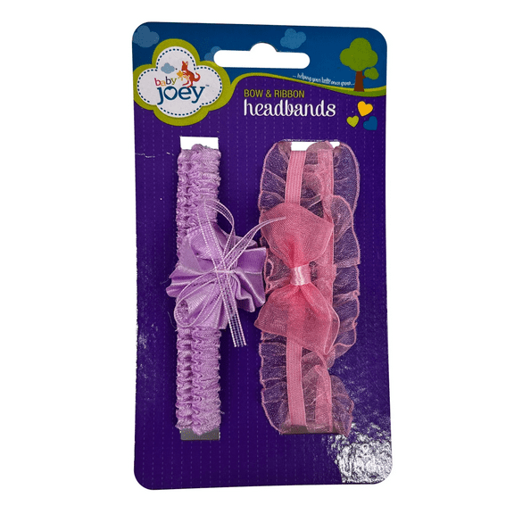 Charming Lace Hair Bow and Ribbon Headbands, Soft Elastic Pastel Headbands with Beautiful Bows for Girls, Adorable, Comfortable, Perfectly Girly Accessories for Cute Outfit, Pink, Purple