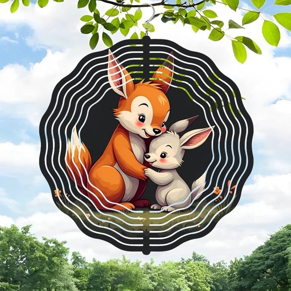 Charming Metal Hanging Wind Spinner with Sound Wave Design - Perfect Wind Chimes for Your Yard and Garden Decor