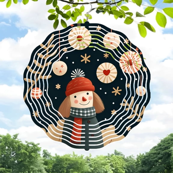 Charming Metal Hanging Wind Spinners & Chimes - Festive Heart & Star Patterns for Yard & Garden Decor Perfect for Winter Cheer