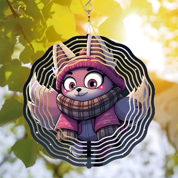 Charming Metal Hanging Wind Spinners with Circular Patterns - Colorful Wind Chimes for Yard & Garden Decor