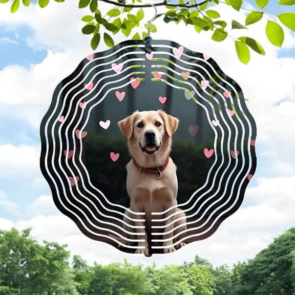 Charming Metal Hanging Wind Spinners with Heart Patterns - Decorative Wind Chimes for Yard and Garden Perfect for Outdoor Decor