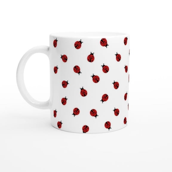 Charming Modern Ladybird Ceramic Mug Stylish Coffee or Tea Cup.