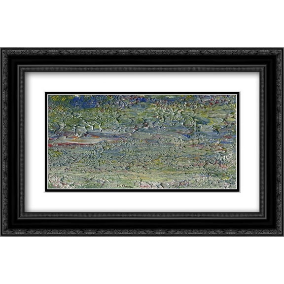 Charming Multicolored relief 2x Matted 24x16 Black Ornate Framed Art Print by Caria, Maurizia