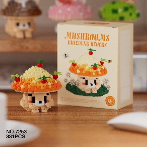 Charming Mushroom Building Blocks Set for Ages 8+ - Colorful, Educational Toy Model - Perfect for Halloween, Thanksgiving, Christmas & Birthday Gifts