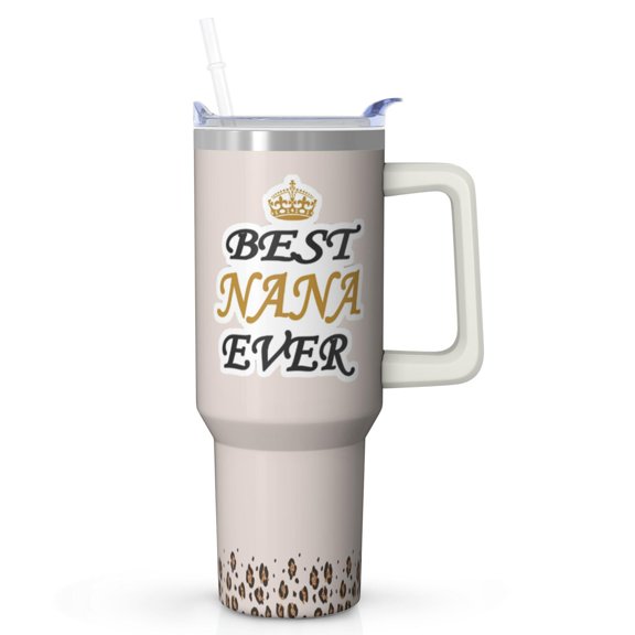 Charming Nana Gift Ideas - 40oz Insulated Tumbler with Lid, Premium Stainless Steel Travel Cup, Special Grandma Gift for Birthday Christmas Mother's Day