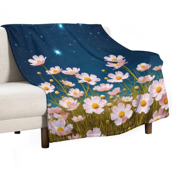 Charming Night Garden Throw Blanket Warm Microfiber Flannel Bedroom Decor Blankets For Beds