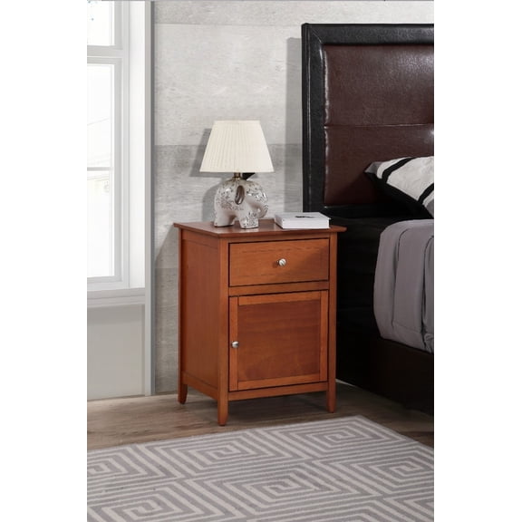 Charming Oak Transitional Storage Nightstand