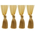 thumbnail image 1 of DECOPRO Elegant Organza Ribbon Curtain and Drapery Tassel Tieback, Tassel Length 4" (10cm), Spread 24" (61cm) # TBORGNZ4, Rustic Gold #4975 (Light Gold, Beige Gold, Yellow Gold) Set of 4, 1 of 3