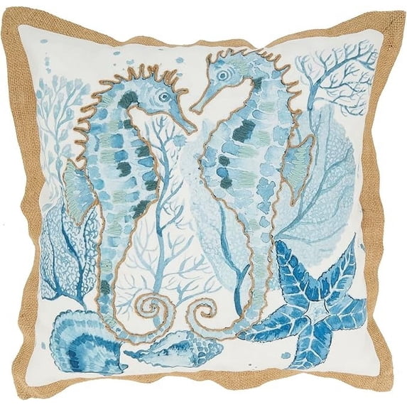 Charming Outdoor Sea Horse Poly Filled Pillow
