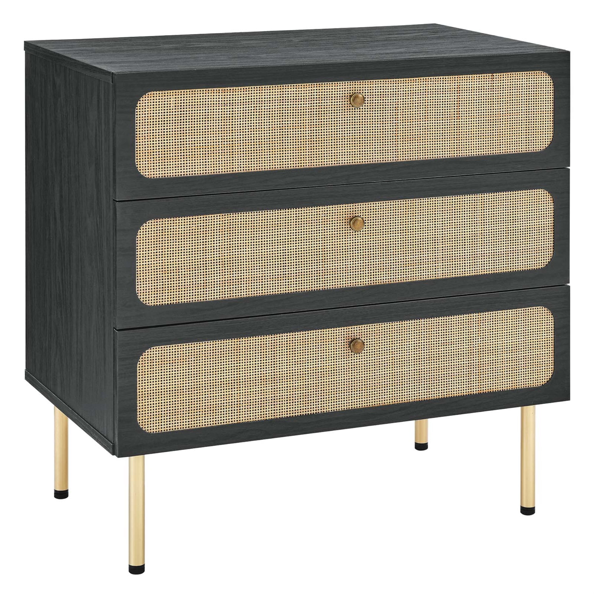 Chaucer Black 32" Vertical 3-Drawer Chest with Levelers