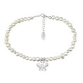 thumbnail image 1 of Charming Peace Butterfly Round Freshwater White Pearl Sterling Silver Bracelet, 1 of 5
