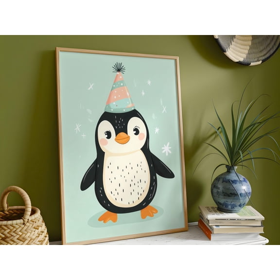 Charming Penguin Poster For Baby Room, & Ready To Hang, Perfect Nursery Decor , Poster Only