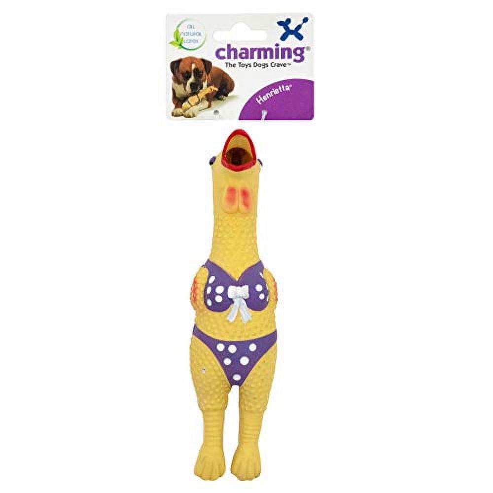 Charming Pet Henrietta Latex Rubber Squawking Chicken Dog Toy, Large