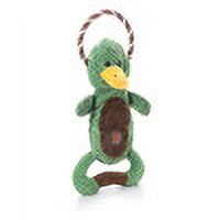 Charming Pet Products Scrunch Bunch Squeaky Dog Toy with Dual Handles, Green One-Size