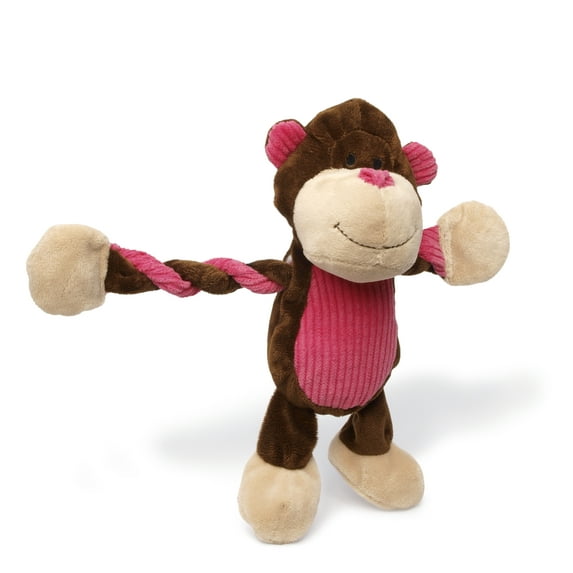 Charming Pet Pulleez Monkey Dog Toy, Red, One-Size