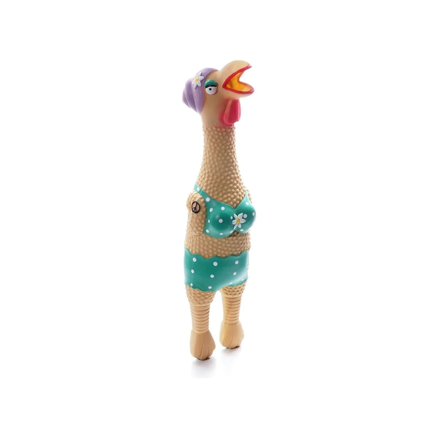 Charming Pet Squawkers Grandma Hippie Chick Chicken Dog Toy (Large