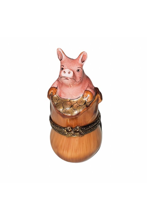 Charming Pig Box for Collectors Limoges Box Porcelain Figurine