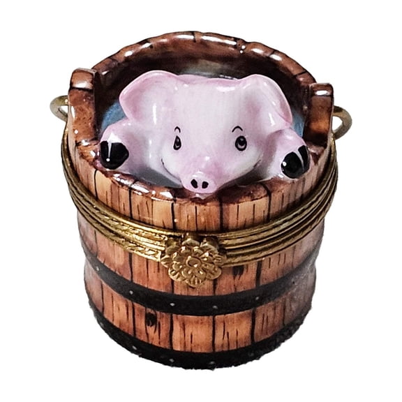 Charming Piglet Keepsake for Animal Lovers Limoges Box Porcelain Figurine