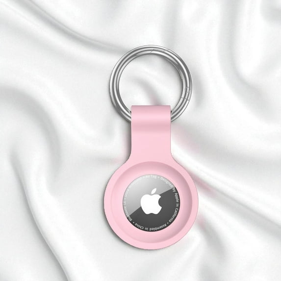 Charming Pink Apple AirTag Soft Shell Protector Portable Anti Loss Protective Cover with Keychain