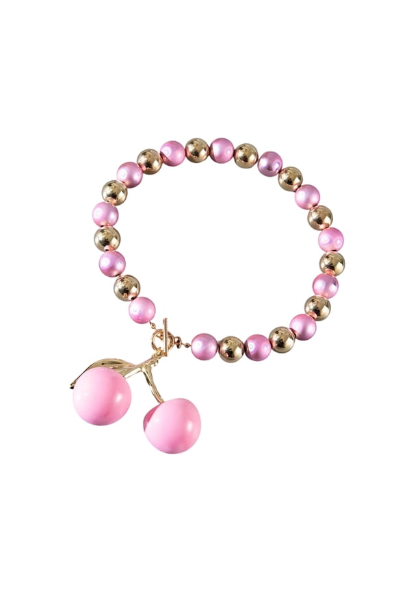 Charming Pink Cherry Necklace Stylish Jewelry Accessories for Dates and Parties