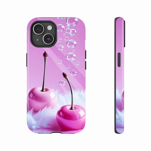 Charming Pink Cherry Phone Case for Women Stylish Durable Protective Cover Compatible with iPhone 11/12/13/14/15/16 (Pro Max/Plus)