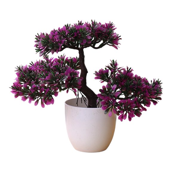 Charming Plastic Welcome Pine Tree with Pot: for & Office Decor!