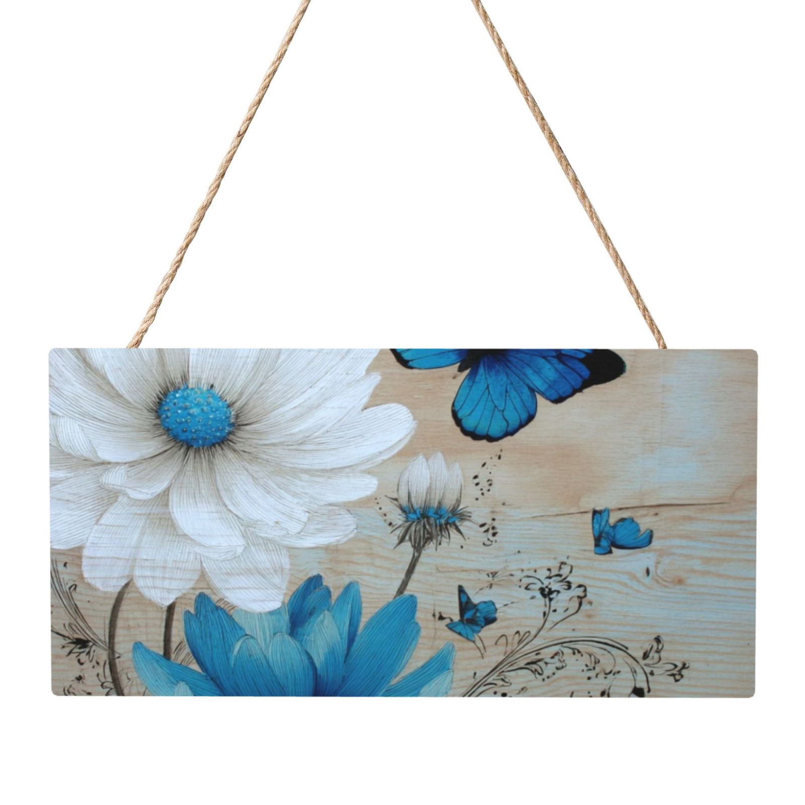 Image showcasing Charming Rectangular Wooden Decor Sign - Lightweight Density Board ...