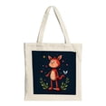 thumbnail image 1 of Charming Red Fox Tote Bag with Hearts & Leaves Perfect for Shopping Travel & Parties - Stylish Canvas Design, 1 of 4