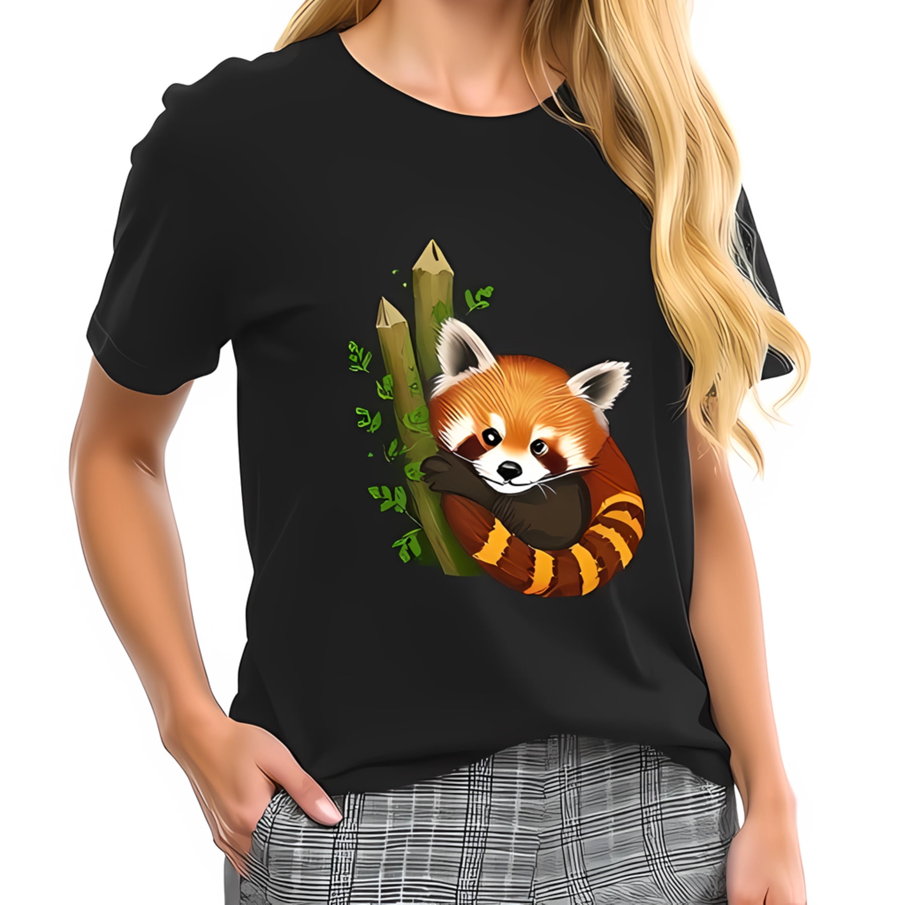 PANDA SHORT SLEEVE GIRLS T-SHIRT - OFF WHITE
