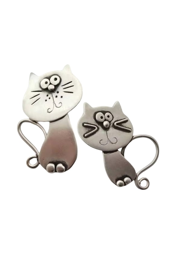 Charming Retro Kitten Ear Studs Playful Cats Earrings Ear Studs Adornment for Unique Personal Style Enhancement