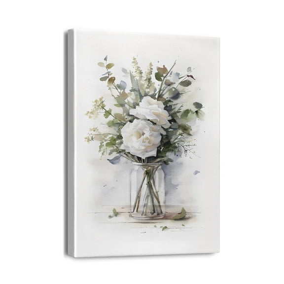 Charming Rustic Bathroom Canvas Retro Wall Painting, Framed Farmhouse 12X16inch Decor for Living Room, Bedroom, Cozy Home Wall Art