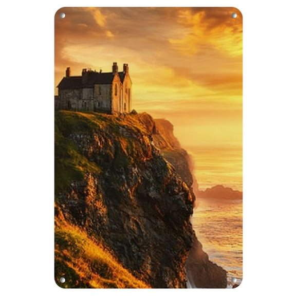 Charming Rustic Coastal Cottage Metal Wall Art - Vintage Weathered Look, Perfect for Home, Bar, Cafe, Office Decor - Pre-Drilled, Waterproof & UV Resistant
