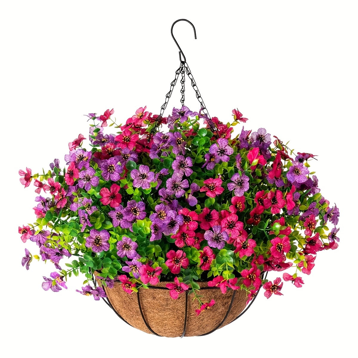 Charming Rustic Daisy Hanging Baskets, Set of 6, Artificial Flowers in ...