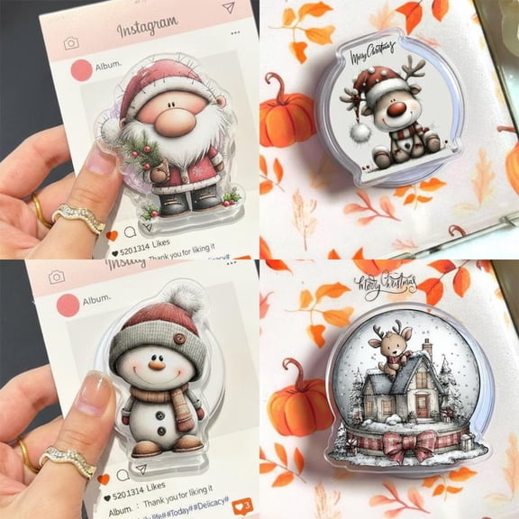 Charming Santa Claus Phone Grip - Cute Watercolor Illustration Style