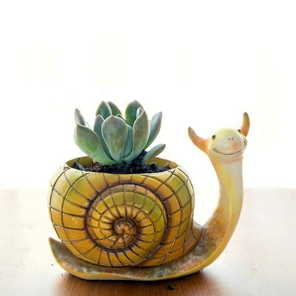 Charming Snail-Shaped Resin Planter with Drainage - Perfect for Outdoor Garden & Home Decor, Ideal Thanksgiving Gift