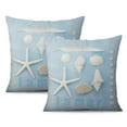 thumbnail image 1 of Charming Starfish & Coral Linen Pillow Covers - 16x16 inch, Set of 2 for Beach Nautical Summer Farmhouse Home Decoration., 1 of 7