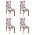 thumbnail image 1 of Charming Strawberry Dining Chair Covers Set of 4 Fresh Red Berry Design Washable Polyester Stretch Slipcovers Removable Protector for Sweet Kitchen Decor, 1 of 6