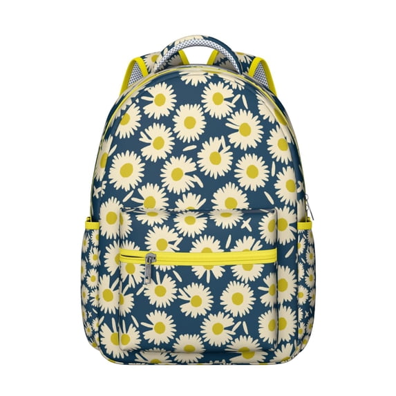 "Charming Sunflower & Wildflowers Printed Backpack - Women's Stylish Laptop Bag for Work & School, Lightweight Yet Durable with Organized Compartments, Beautiful Floral Gift for Students"