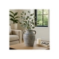 thumbnail image 1 of Terracotta Vase with Handles for Living Room Decor - Casual Home Decor for Bedroom, Coffee Table, and Office Display - Flower Vase for House Styling and Kitchen Counter - 13", Blue & White, 1 of 13