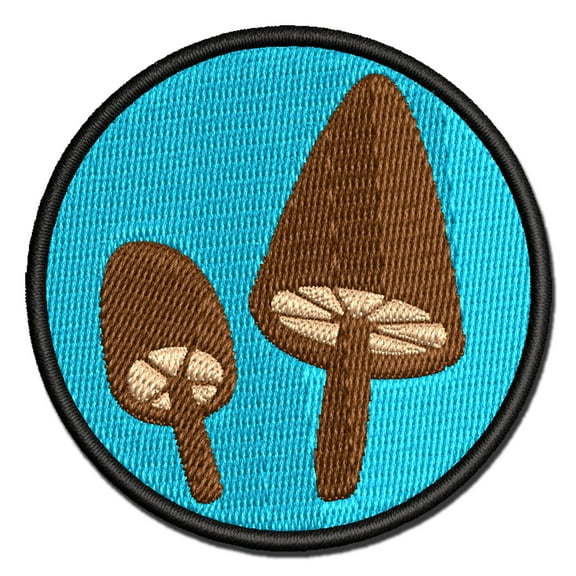 Charming Toadstool Mushroom Pair Applique Multi-Color Embroidered Hook & Loop Patch - 2.5 Inch Small