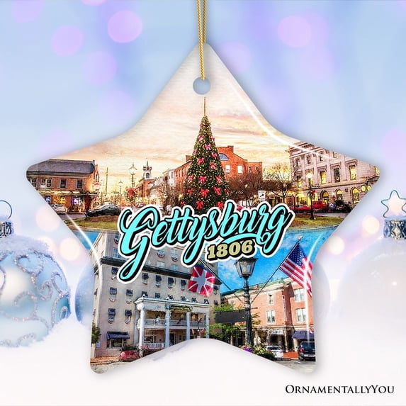 Charming Town of Gettysburg Ornament, Historical Vintage Pennsylvania Christmas Keepsake
