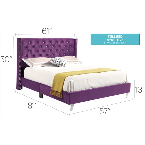 Charming Transitional Purple Full Bed