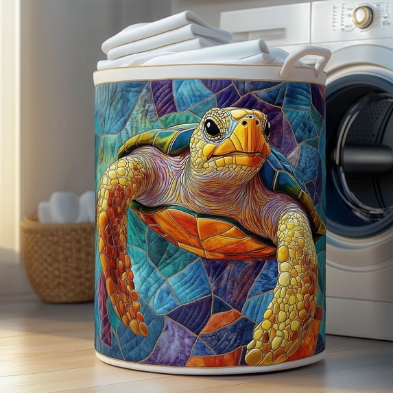 Charming Turtle Quilted Laundry Basket, Storage Bin Laundry Basket ...